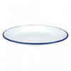 Plain dish enameled white vitrified white vitrified with "vintage blue" border. Dimensions: Ø 26 cm .. 901126 Ibili (6 units)