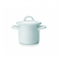 Cazuela / Olla mini alta con asas acero esmaltado vitrificado Blanco "Vintage Blue". Dimensiones: Ø 10 cm. 902910 IBILI (6 unida