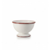Round bowling with white steel white vitrified vitrified with "bordeaux" red edge. Dimensions: Ø 12 cm. 909512 Ibili (12 units)