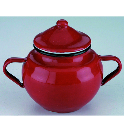 Azucarero con tapa de acero vitrificado roja "Vintage Red". Capacidad 50 cl. IBILI 910650 (6 unidades)