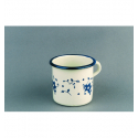 Taza mug acero esmaltado vitrificado Blanco con decoración Azul "Sena"". Dimensiones: Ø 8 cm, capacidad 40cl.. 918508 IBILI (12 