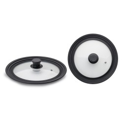 6 unidades de IBILI 970800 TAPA CRISTAL 18-20-22 CM BORDE SILICONA