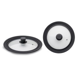 6 unidades de IBILI 970805 TAPA CRISTAL 16-18-20 CM BORDE SILICONA