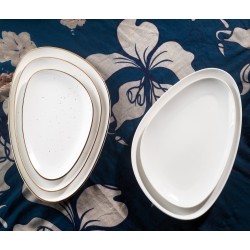 Fuente triangular irregular porcelana Scenic Happy 27.5x17 cm. ROSENHAUS 01010469 (6 unidades)