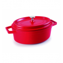 CACEROLA OVAL ROJA ALU.FUNDIDO 26X20 CMS LACOR 25927