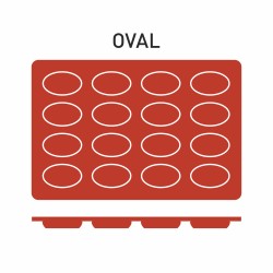 PUJADAS P850017 MOLDE SILICONA OVAL 16 UNID.