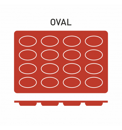 PUJADAS P850017 MOLDE SILICONA OVAL 16 UNID.