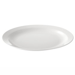 Plato llano de policarbonato apto para lavavajillas y microondas. Dimensiones: Ø 20,6 cm, altura 2,9 cm. PUJADAS P920001 (1 unid