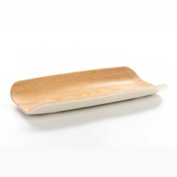 Bandeja rectangular grastronorm GN 1/3 de melamina imitación madera clara "Natural". Dimensiones: 32,5 x 17,6 cm, altura 4 cm. P