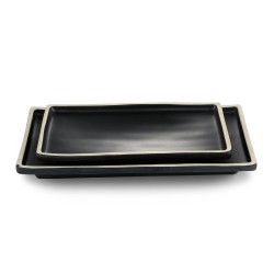 Bandeja rectangular de melamina "Terracota oscura". Dimensiones: 21x11 cm, altura 2 cm. PUJADAS P22755 (1 unidad)