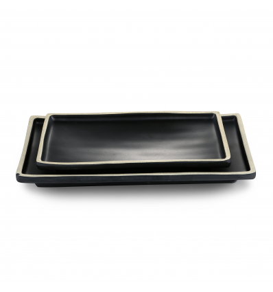 Bandeja rectangular de melamina "Terracota oscura". Dimensiones: 21x11 cm, altura 2 cm. PUJADAS P22755 (1 unidad)