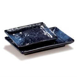 Fuente rectangular de melamina decorado "Elegance". Dimensiones: 25x16cm, altura 3 cm. PUJADAS P22780 (1 unidad)