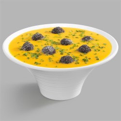 Bol torneado de melamina Blanco "Ola". Dimensiones: Ø 20,5 cm, altura 9,5 cm. PUJADAS P22171 (1 unidad)