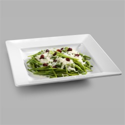 Bandeja cuadrada de melamina Blanco "Life". Dimensiones: 33,5 cm, altura 5,5 cm. PUJADAS P22001 (1 unidad)