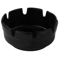 Cenicero redondo de melamina Negro alto. Dimensiones: Ø 10 cm, altura 5 cm. PUJADAS P22031 (6 unidades)