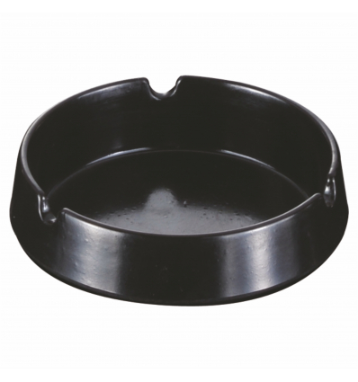 Cenicero redondo de melamina Negro bajo. Dimensiones: Ø 10 cm, altura 2,7 cm. PUJADAS P22185 (6 unidades)