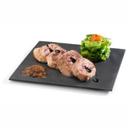 Bandeja cuadrada de pizarra natural "Rock". Dimensiones: 20x20x5 cm. PUJADAS P28202 (24 unidades)