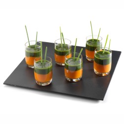 Bandeja cuadrada de pizarra natural "Rock". Dimensiones: 25x25x5 cm. PUJADAS P28252 (16 unidades)