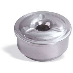 Cenicero redondo de agua acero inoxidable. Dimensiones: Ø 11 cm, altura 5,5 cm. PUJADAS P638000 (1 unidad)