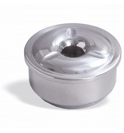 Cenicero redondo de agua acero inoxidable. Dimensiones: Ø 11 cm, altura 5,5 cm. PUJADAS P638000 (1 unidad)
