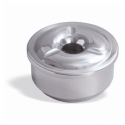 Cenicero redondo de agua acero inoxidable. Dimensiones: Ø 11 cm, altura 5,5 cm. PUJADAS P638000 (1 unidad)