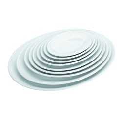 Bandeja oval de melamina Blanco. Dimensiones: 20,7x14,4 cm. Altura 1,8 cm. LACOR 62751 (10 unidades)