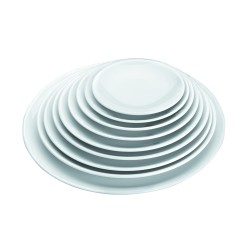 Bandeja redonda de melamina Blanco. Dimensiones: Ø 18 cm. Altura 2,4 cm. LACOR 62761 (10 unidades)