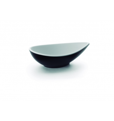 Bol oval de melamina Blanco y Negro "Fuji". Dimensiones 14x8x4 cm. LACOR 63173 (6 unidades)