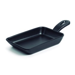 Mini sartén rectangular Negro de melamina "Magma". Dimensiones 17x 11,5cm. LACOR 63383 (6 unidades)