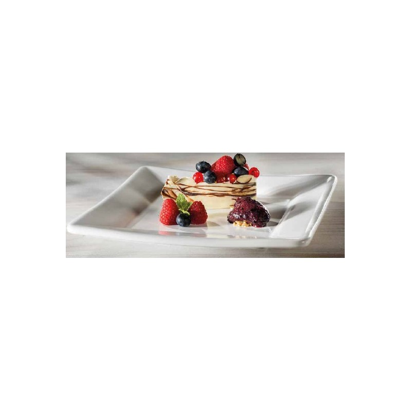 BURELARTE PLMI2525RASW Mito Flachplatte quadratisch rot Dekoration Schnee 24,5x24,5 cm