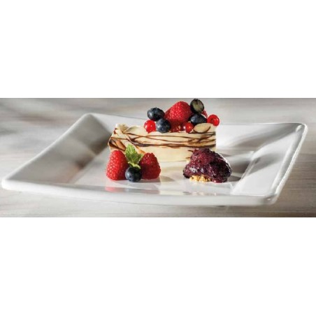 BURELARTE PLMI2525RASW Mito Flachplatte quadratisch rot Dekoration Schnee 24,5x24,5 cm