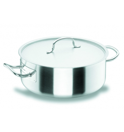 LACOR 50028 Chef classic cacerola baja acero inoxidable con tapa 6.8 l. Ø28x11 cm