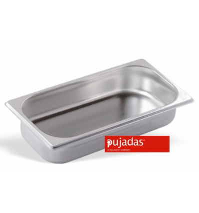 Seis unidades de PUJADAS P130651 Cubeta GN 1/3 profundidad 6.5 cm inox 18/10 2.5 l.