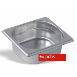 Seis unidades de PUJADAS P161501 Cubeta  GN 1/6 profundidad 15 cm inox 18/10 5.6 l.
