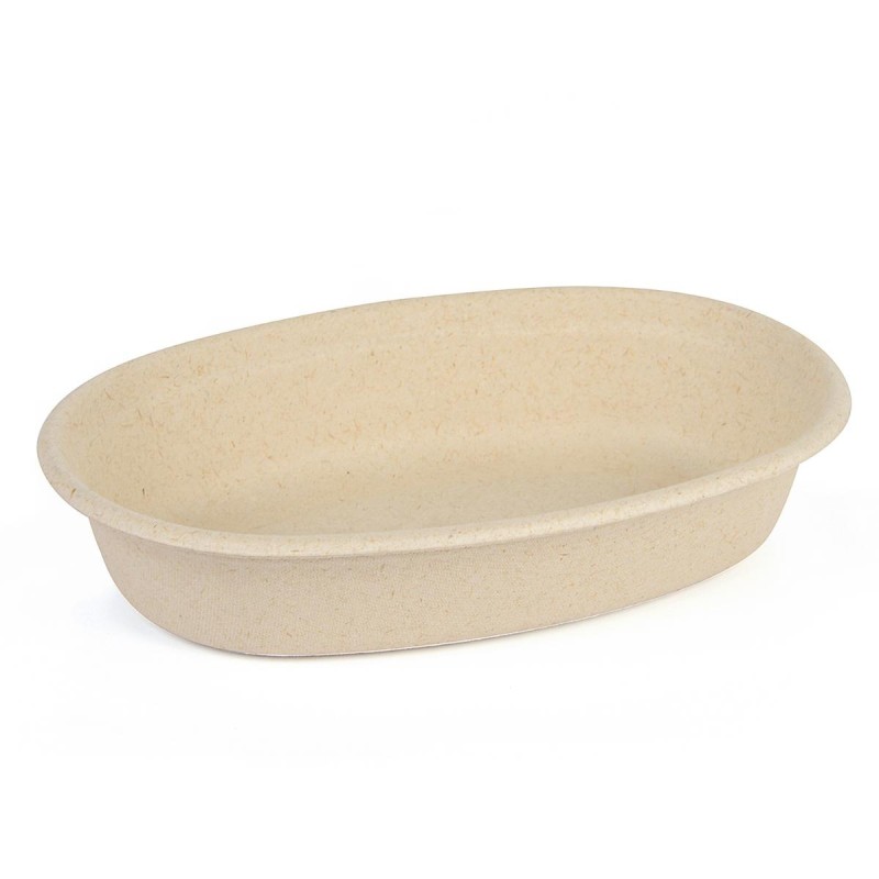 PAPERLYNEN NAT BIO - Blister 50 Oval Trays Sugar Cane 0,65L - 20X13X4Cm 8110011