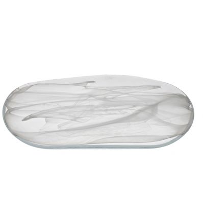 Atlas bandeja oval transparente alabaster blanco 35x20 cm