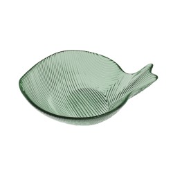 Bol con forma de pez de vidrio Verde "Puffere" 16x12cm. ARDACAM 10225 (Seis unidades)