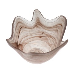 Bol ondulado vidrio Marrón Altas Alabaster 15 cms. ARDACAM 7801 BROWN (Seis unidades)