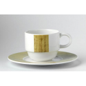 Glubel tasse café/lait 14 cl blanc avec rayure verticale vert rayé