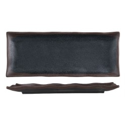 BANDEJA MELAMINA NEGRA BORDE MARRON 