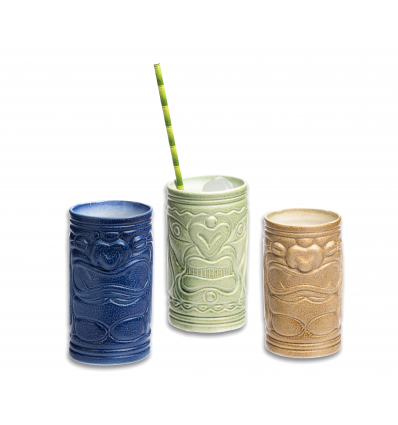 Vasos Tiki-Tiki PorcelanaØ 8 cm x 14 cm 450 ml(3 unidades por pack) 210/0046 100% CHEF