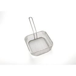 Mini plato para aperitivos aspecto freidora de acero inoxidable. Dimensiones: 13x13x5 cm. 100% CHEF PC/64053  (1 unidad)