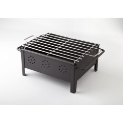 Mini barbacoa de sobremesa de acero inoxidable con cajón para cenizas "Gama". Dimensiones: 25 x 20 x 13 cm. 100% CHEF 180/0003