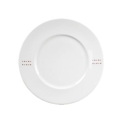 Plato llano porcelana Blanco decoración Totem Duoma Ø25 cm. B'GHEST 01170135 (6 unidades)