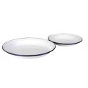 IBILI 912936 6 UNIDADES PLATO HONDO BLANCO CON BORDE AZUL 36 CMS.