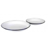 IBILI 912936 6 UNIDADES PLATO HONDO BLANCO CON BORDE AZUL 36 CMS.