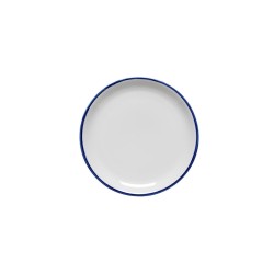 Plato llano porcelana Blanco filo Azul Xuquer Rustik 23cm. PORVASAL 11600011840 (6 unidades)