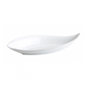 Bandeja forma hoja porcelana Blanco Ming Ventana 20X9X3. B2424R (6 unidades)