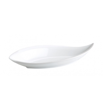 Bandeja forma hoja porcelana Blanco Ming Ventana 15X7X2 CM. B2425R (6 unidades)