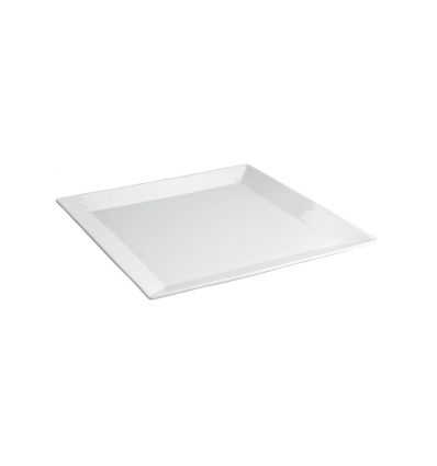 Plato llano cuadrado porcelana Blanco Ming Ventana 27x27x2,5 CM. B1224 (4 unidades)